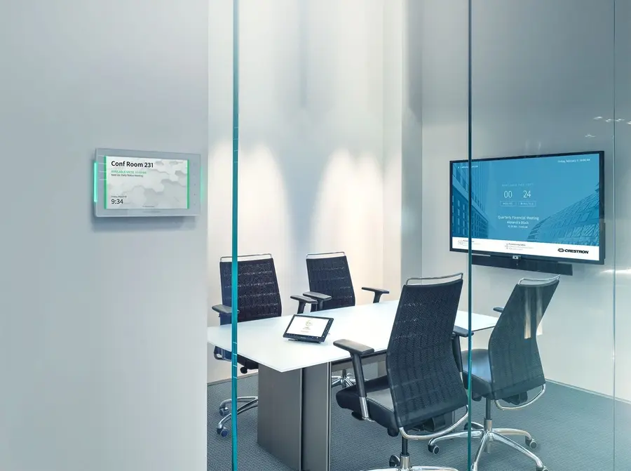 Panel Crestron Room Scheduling reservaciones inteligentes Bogotá